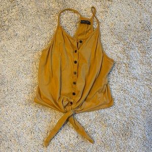 Abercrombie & Fitch Golden Tie & Button Tank Top